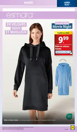 Lidl esmara Robe en velours femme offre