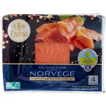 Carrefour Market CARREFOUR EXTRA Saumon fumé Norvège Filière Qualité offre