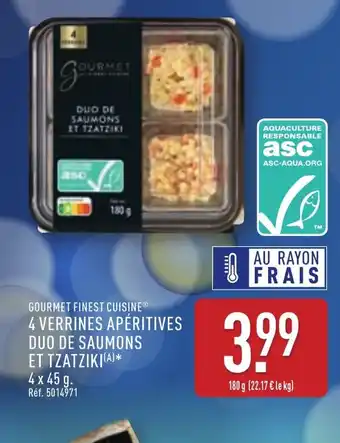 ALDI 4 verrines apéritives  et tzatziki offre