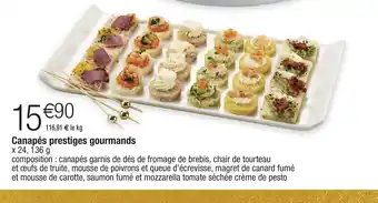 Migros Canapés prestiges gourmands offre