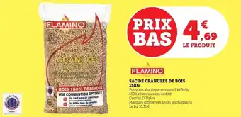 Super U Flamino - sac de granulés de bois 15kg offre