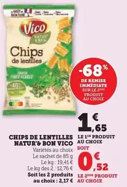 Super U Vico - chips de lentilles natur'& bon offre