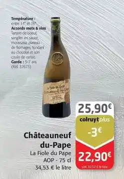 Colruyt La fiole du pape - châteauneuf du-pape offre