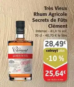 Colruyt Clément - très vieux rhum agricole secrets de fûts offre