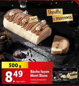 Lidl Deluxe - bûche façon mont blanc offre