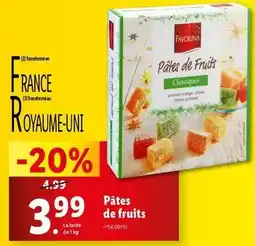 Lidl Pâtes de fruits offre