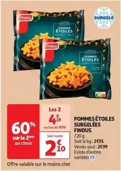 Auchan Findus - pommes étoiles surgelées offre