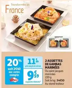 Auchan Assiettes de gambas marinées offre