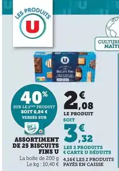 Hyper U U - assortiment de 25 biscuits fins offre