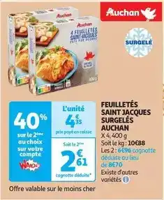 Auchan Auchan - feuilletés saint jacques surgelés offre