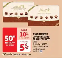 Auchan Supermarché Lindt - assortiment connaisseurs pralinés offre