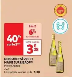 Auchan Supermarché Pierre chanau - muscadet sèvre et maine sur lie aop offre