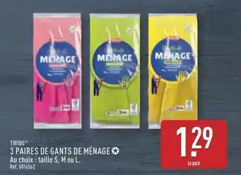 ALDI 3 paires de gants de ménage offre