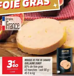 Netto DUNOY Mousse de foie de canard guillaume offre