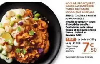 Thiriet Aoc - noix de st-jacques sauce au sancerre offre