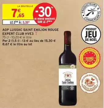 Intermarché Express Expert club - aop lussac saint emilion rouge offre