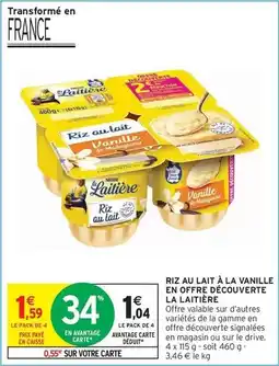 Intermarché Express La laitière - riz au lait à la vanille en offre découverte offre