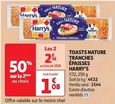 Auchan Harry's - toasts nature tranches epaisses offre