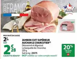 Auchan Delpeyrat - bloc de foie gras de canard avec morceaux 100% engage offre