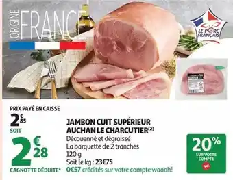 Auchan Delpeyrat - bloc de foie gras de canard avec morceaux 100% engage offre