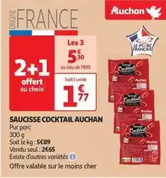 Auchan Supermarché Auchan - saucisse cocktail offre