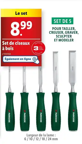 Lidl PARKSIDE Set de ciseaux à bois offre