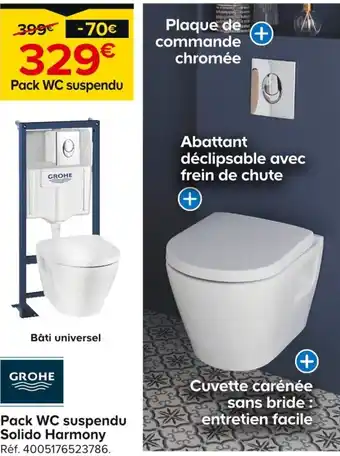 Castorama GROHE Pack WC suspendu Solido Harmony offre