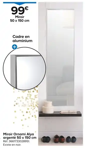 Castorama Miroir Ornami Alya argenté offre