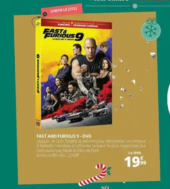 Auchan Fast And Furious 9 - Dvd offre