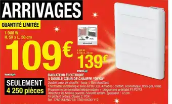 Brico Dépôt Radiateur électrique à Double Coeur De Chauffe offre