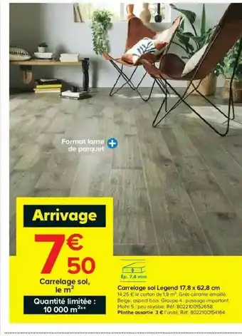 Castorama Carrelage Sol Legend 17,8 X 32,8 Cm offre