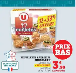 U Express U Feuilletes aperitifs surgeles offre