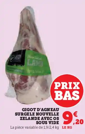 U Express Gigot d'agneau surgele nouvelle zelande avec os sous vide offre