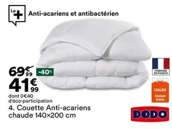 BUT DODO Couette Anti-acariens chaude offre
