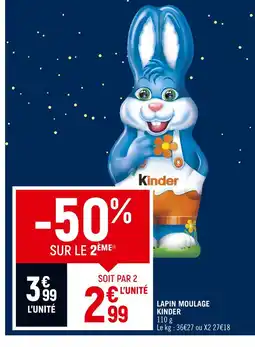 Petit Casino Kinder Lapin Moulage offre