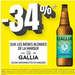 Spar Gallia -34% sur les Bières blondes de la marque Gallia offre