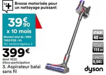 BUT DYSON Aspirateur balai sans fil offre