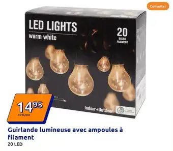 Action Guirlande lumineuse avec ampoules à filament offre