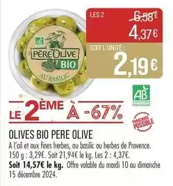 Match Pere olive - olives bio offre