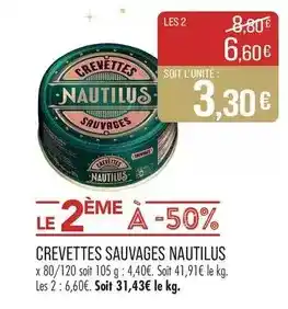 Match Nautilus - crevettes sauvages offre