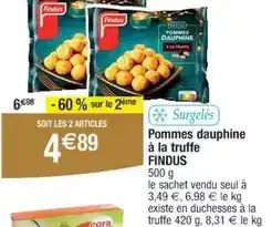 Cora Findus - pommes dauphine à la truffe offre