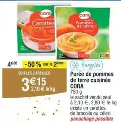 Cora Cora - purée de pommes de terre cuisinée offre