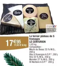 Cora Le terroir plateau de 5 fromages offre