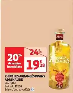 Auchan Les arranges divins - rhum adrenaline offre