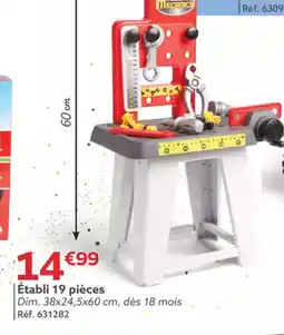 Gifi Établi 19 pièces offre