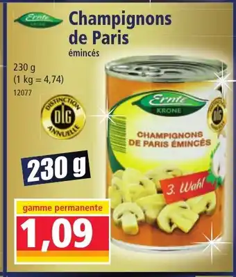 Norma Champignons de Paris offre