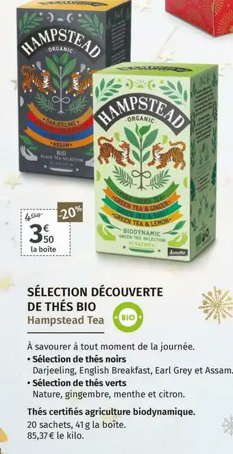 Hampstead tea sélection découverte de thés bio