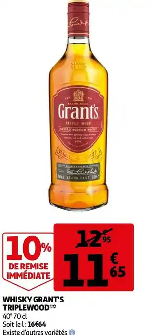 Auchan Grant's whisky triplewood offre