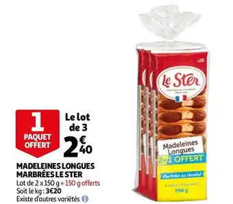 Auchan Le ster madeleines longues marbrées offre
