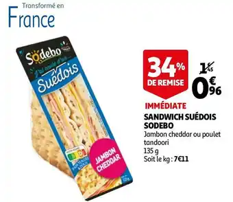 Auchan Sodebo sandwich suédois offre